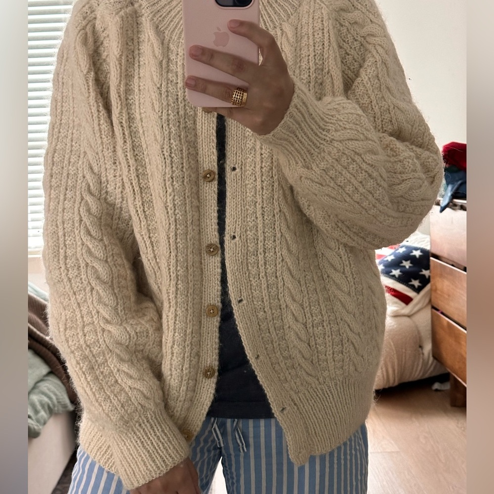 Vintage oversized chunky knit cardigan